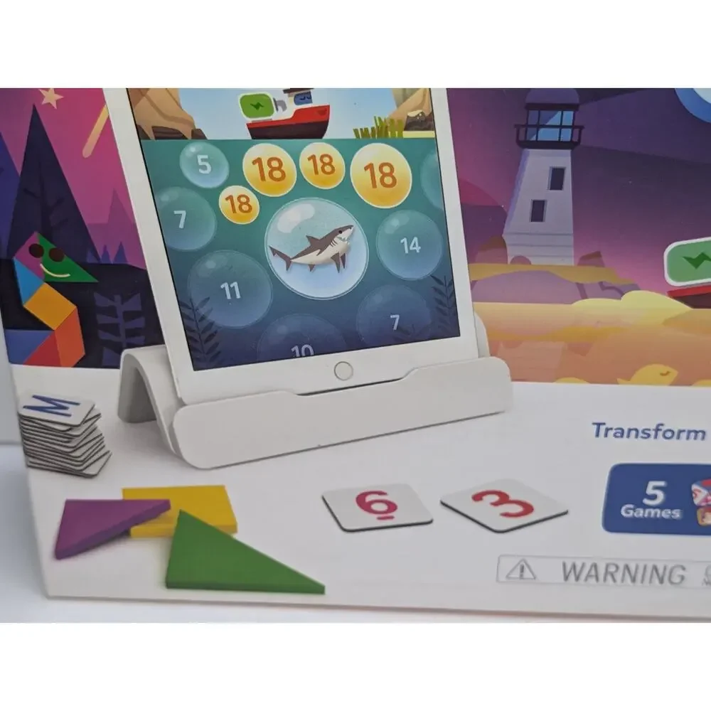 Osmo Genius Starter Kit 901-00089 iPad 5 Learning Games Base Tiles Ages 6-10